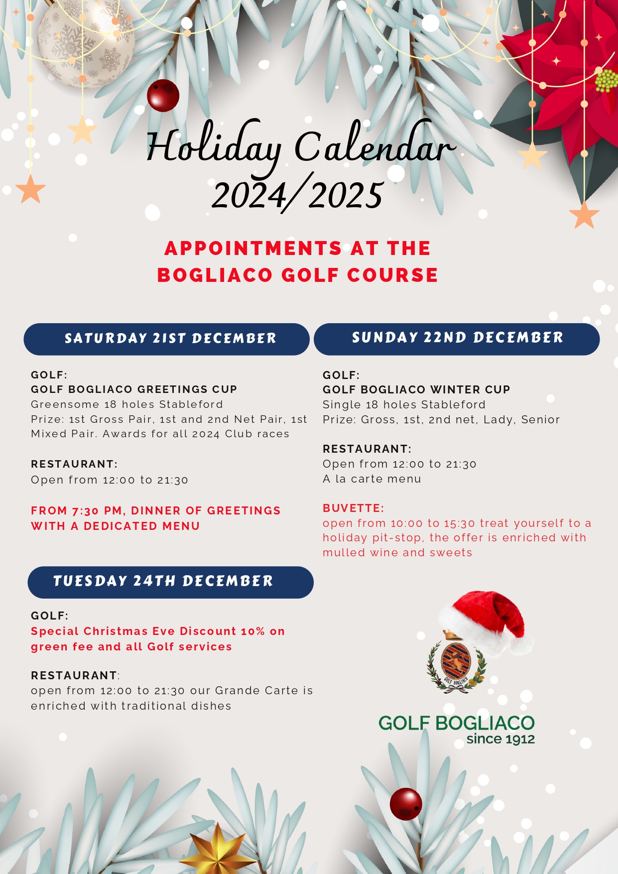 HOLIDAYS CALENDAR