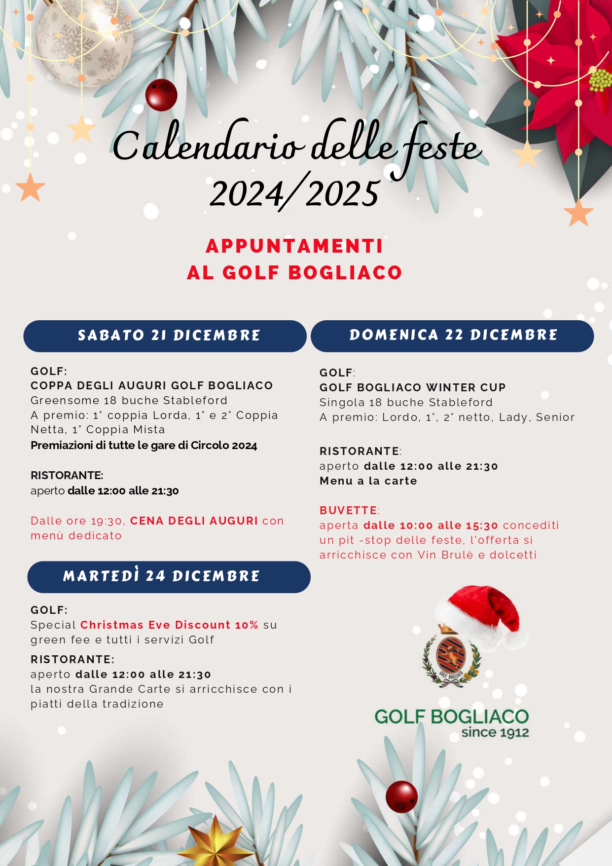 SCOPRI IL NOSTRO CALENDARIO DELLE FESTE 2024/2025